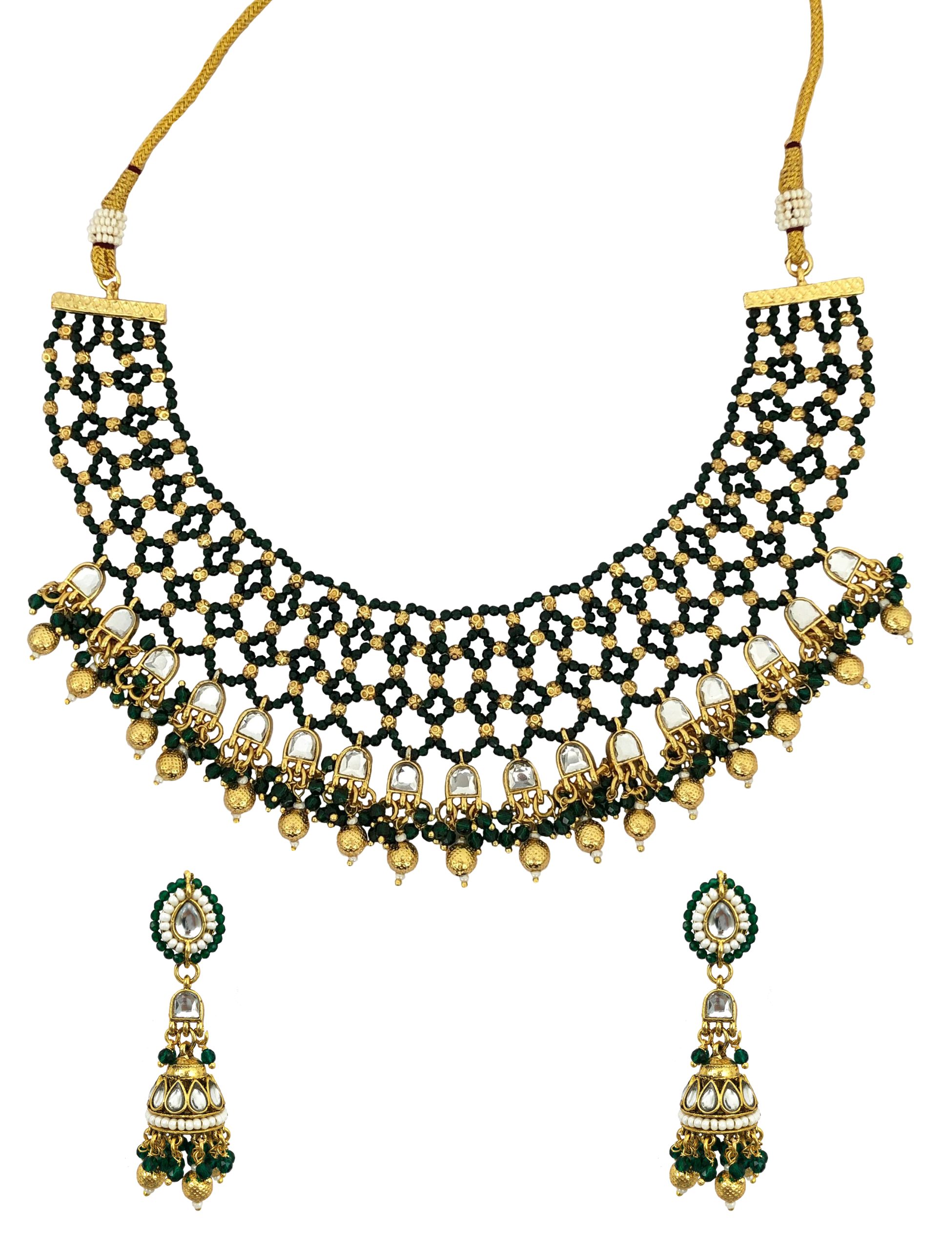 Charming Navratri Necklaces in Aqua - Image 2